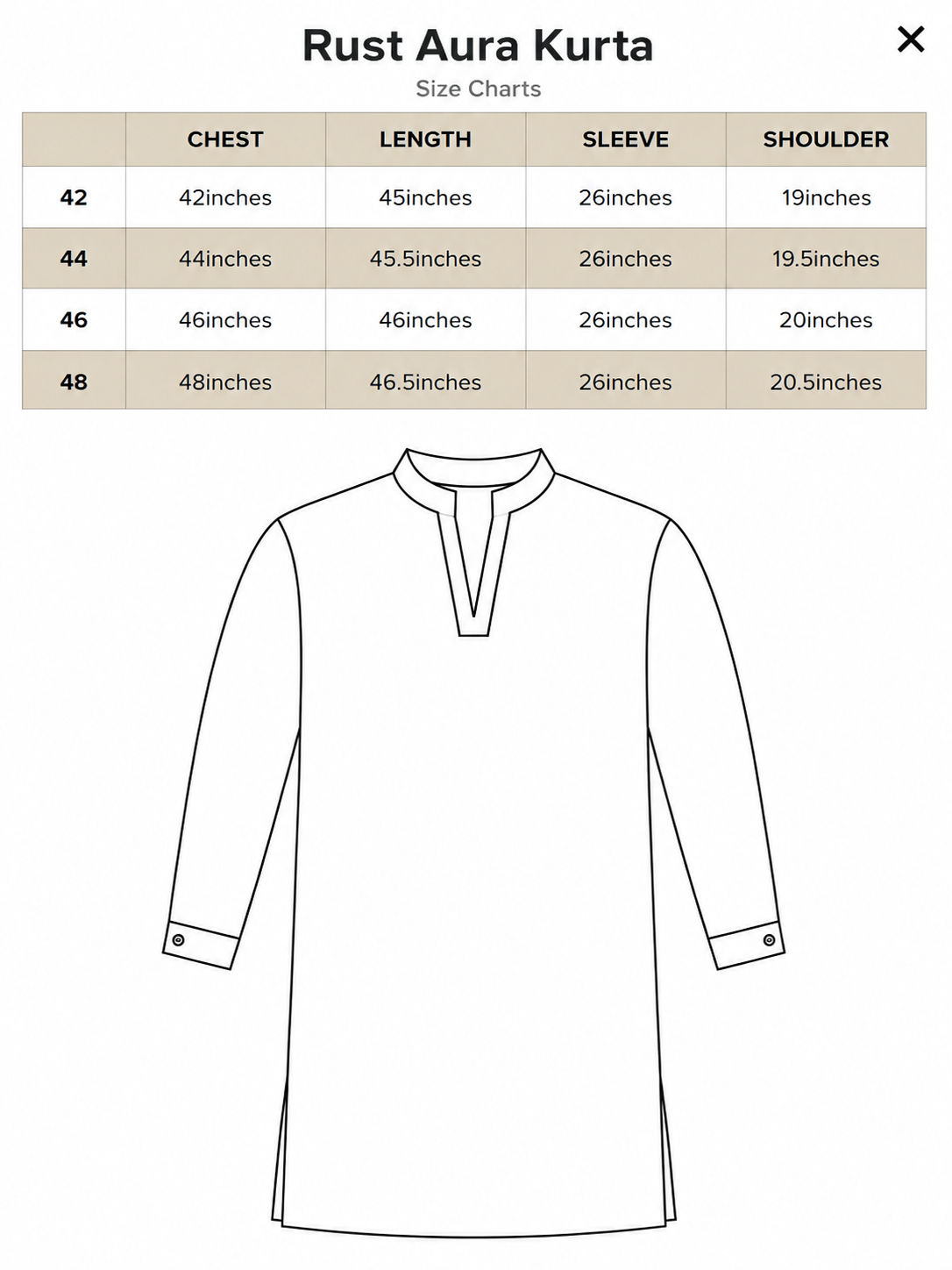 Rust Aura Kurta